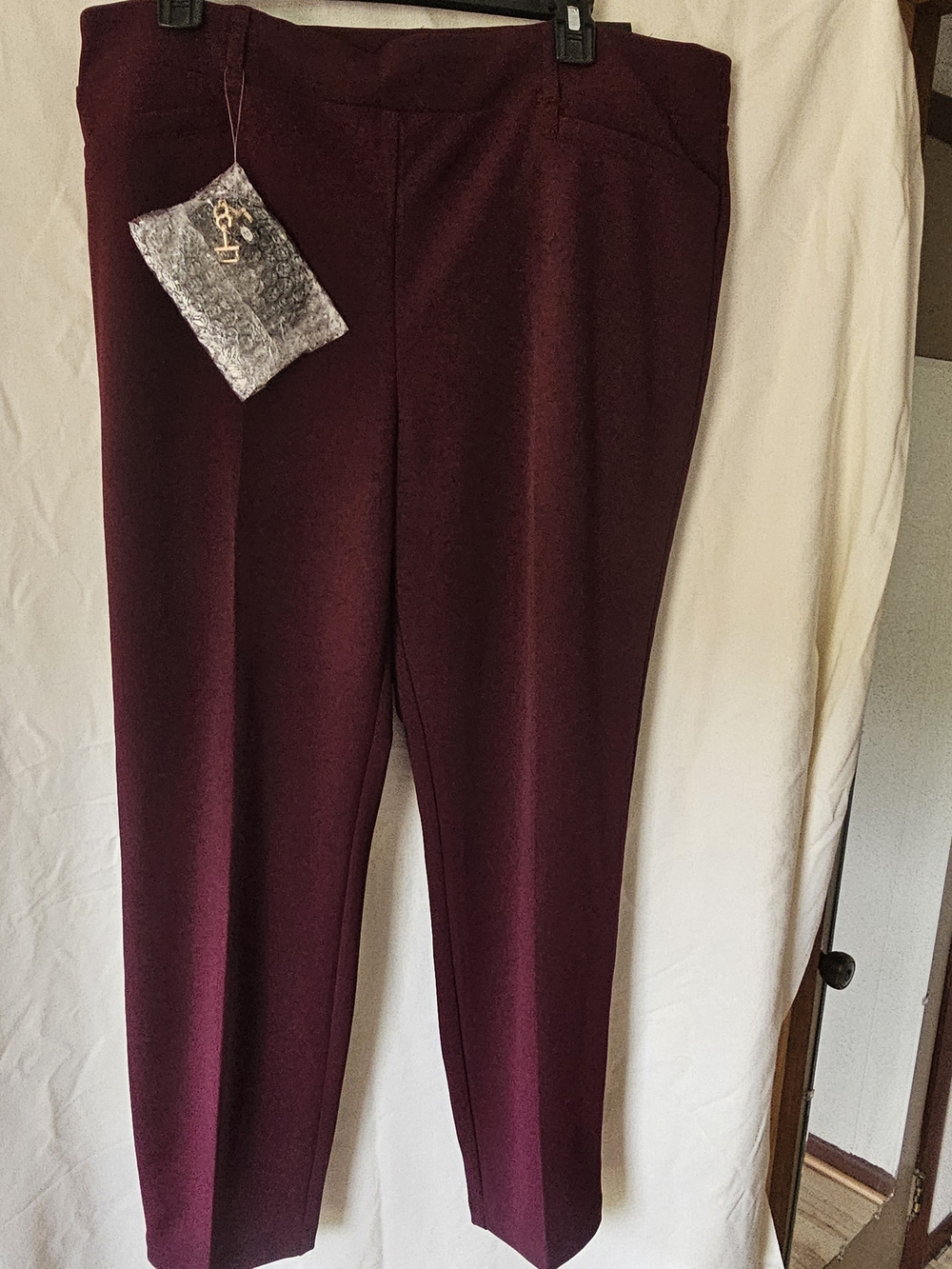 Soho Burgundy Pull-On Ponte Trousers